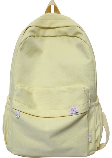 Kızlar Okul Çantası Kadın Kore Versiyonu Ortaokul Öğrencisi Sevimli Düz Renk Sırt Çantası Lise Öğrencisi Büyük Kapasiteli Sırt Çantası (Yurt Dışından)