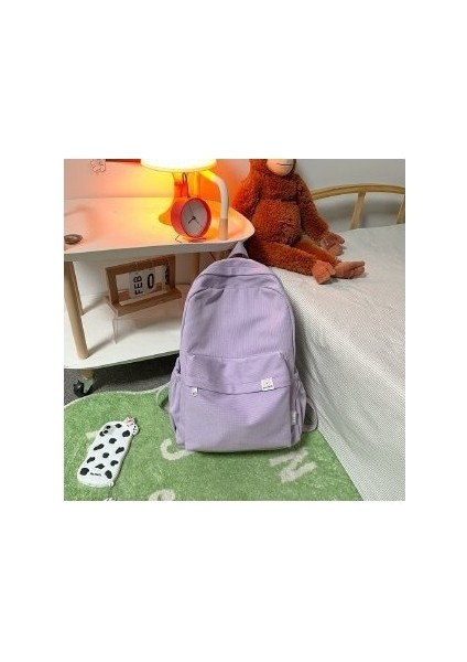 Kızlar Okul Çantası Kadın Kore Versiyonu Ortaokul Öğrencisi Sevimli Düz Renk Sırt Çantası Lise Öğrencisi Büyük Kapasiteli Sırt Çantası (Yurt Dışından) fiyatları