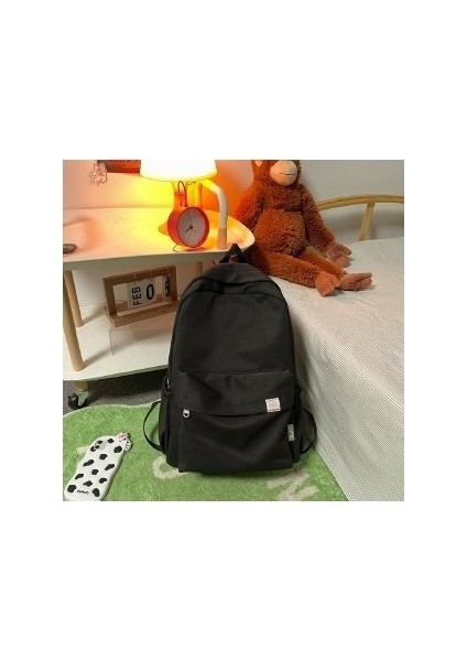 Kızlar Okul Çantası Kadın Kore Versiyonu Ortaokul Öğrencisi Sevimli Düz Renk Sırt Çantası Lise Öğrencisi Büyük Kapasiteli Sırt Çantası (Yurt Dışından)