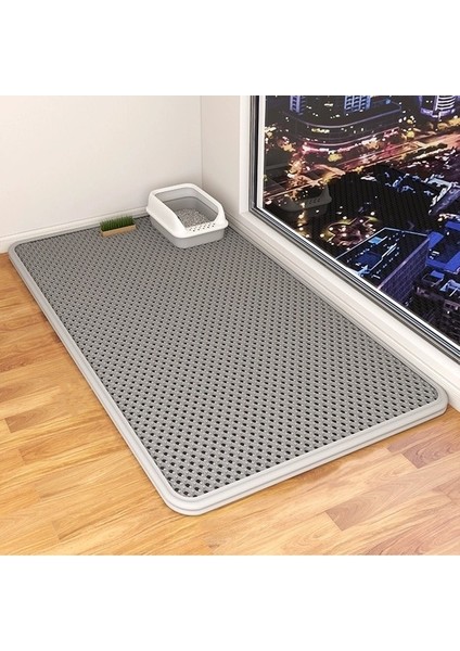 Kedi Kumu Matı, Sızıntı Önleyici, Sıçrama Önleyici, Çift Katmanlı, Büyütülmüş, Yıkanabilir Kedi Kumu Kutusu, Çizilmeye Dayanıklı Kedi Kumu Matı, Kedi Malzemeleri (Yurt Dışından)