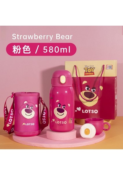 Disney Çocuk Termos Bardak Okula Giden Öğrenciler Için Özel Pipetli Bardak Gıda Sınıfı 316 Paslanmaz Çelik Malzeme Bardak Kollu (Yurt Dışından)