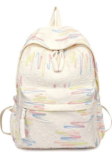 Öğrenci Okul Çantası Kadın Rahat Karikatür Grafiti Büyük Kapasiteli Sırt Çantası Küçük Taze ve Sevimli Sırt Çantası (Yurt Dışından)