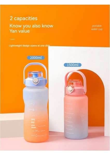 Zethus 1500ML Taşınabilir Su Matı - Mavi / Turuncu (Yurt Dışından)