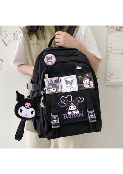 Sanrio Kuromi Ortak Markalı Seyahat Sırt Çantası Kadın Hafif, Modaya Uygun, Modaya Uygun Sırt Çantası (Yurt Dışından)