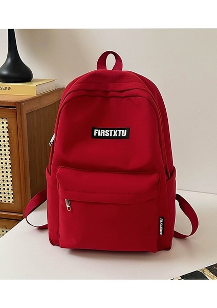 Kadın Lise Öğrencileri Için Okul Çantası Düz Renk Basit Hafif Büyük Kapasiteli Sırt Çantası Ortaokul Öğrencisi Çok Yönlü Seyahat Sırt Çantası (Yurt Dışından)