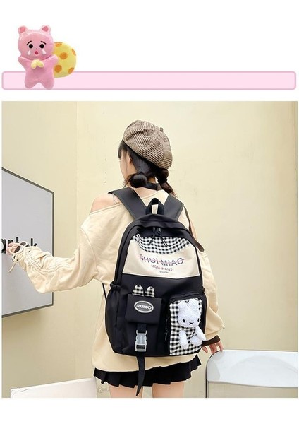 Zethus Yeni Pratik Sırt Çantası Kore Versiyonu Sevimli Karikatür Açık Seyahat Okul Çantası Taze Eğlence Büyük Kapasiteli Okul Sırt Çantası (Yurt Dışından) fiyatları