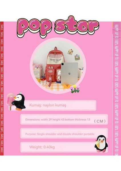 Zethus Yeni Pratik Sırt Çantası Kore Versiyonu Sevimli Karikatür Açık Seyahat Okul Çantası Taze Eğlence Büyük Kapasiteli Okul Sırt Çantası (Yurt Dışından) fırsatları