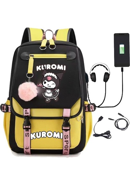 Kulomi Ortak Okul Çantası Tarçın Köpek Sırt Çantası Net Kırmızı Ortaokul Erkek ve Kadın Ilkokul Öğrencileri Büyük Kapasiteli Boş Zaman Kore Versiyonu (Yurt Dışından)