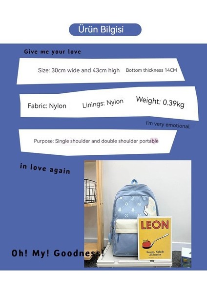 Yeni Pratik Sırt Çantası Kore Versiyonu Sevimli Tavşan Açık Seyahat Sırt Çantası Büyük Kapasiteli Tatlı ve Sevimli Okul Sırt Çantası (Yurt Dışından) modelleri