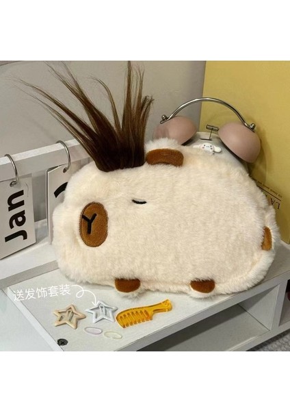 2024 Yeni Sevimli Kapibara Kalem Çantası Peluş Kızarmış Karikatür Kırtasiye Saklama Çantası Büyük Kapasiteli Kırtasiye Kutusu (Yurt Dışından) fiyatları