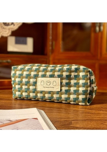 Gökkuşağı Dokuma Kalem Çantası, Basit, Leke Tutmaz, Büyük Kapasiteli Kırtasiye Saklama Çantası, Öğrenciler ve Kızlar Için Niş Kalem Çantası (Yurt Dışından)