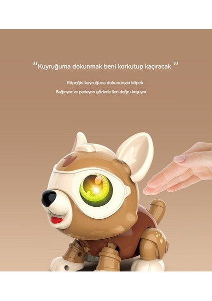 DIY013 Sesle Etkinleştirilen Dokunmatik Algılamalı Akıllı Robot Köpek (Yurt Dışından)
