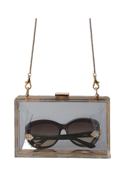 Şeffaf Çanta Messenger Çanta Omuz Küçük Kare Çanta Yemek Zinciri Çanta (Yurt Dışından)