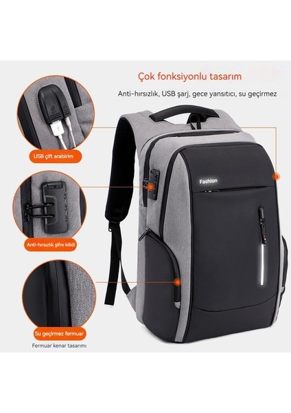 USB Şarjlı Yeni Moda Trendi Pratik Sırt Çantası Çok Fonksiyonlu Sırt Çantası High-End Hırsızlık Iş Sırt Çantası Açık Seyahat Spor Sırt Çantası (Yurt Dışından) fırsatları