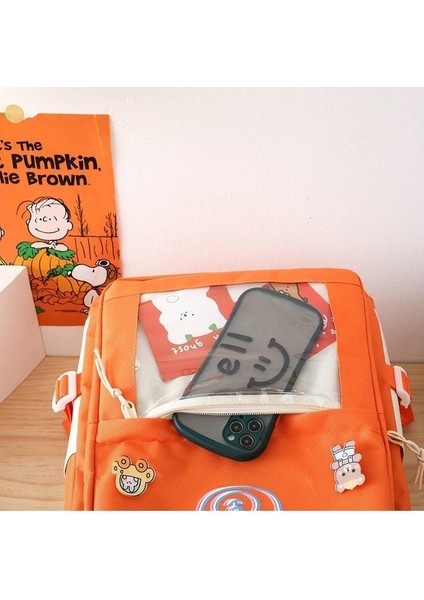 Yeni Uni Beş Parçalı Pratik Sırt Çantası Harajuku Öğrenci Düz Renk Okul Çantasının Kore Versiyonu Büyük Kapasiteli Moda Okul Sırt Çantası (Yurt Dışından) fırsatları