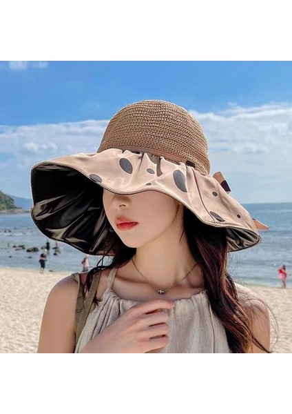 Siyah Tutkal Yüz Koruyucu Uv Koruması Bayanlar Büyük Kenarlı Şapka (Yurt Dışından) fiyatları