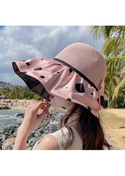 Siyah Tutkal Yüz Koruyucu Uv Koruması Bayanlar Büyük Kenarlı Şapka (Yurt Dışından) indirimleri