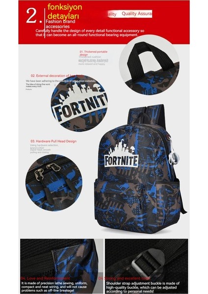 Uni Moda Aydınlık Sırt Çantası Büyük Kapasiteli Okul Çantası Rahat Spor Sırt Çantası Beş Parçalı Okul Sırt Çantası (Yurt Dışından) indirimleri