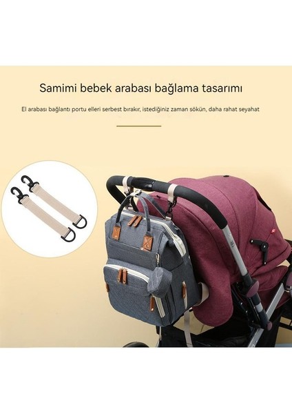 Yeni Anne Çantası Dışarı Çıkan Kadın Sırt Çantası Büyük Kapasiteli Omuzlar Anne ve Bebek Çantası Taşınabilir Bebek Çantası Su Geçirmez Nakış Ipliği Emzik Pratik Sırt Çantası (Yurt Dışından) fırsatları