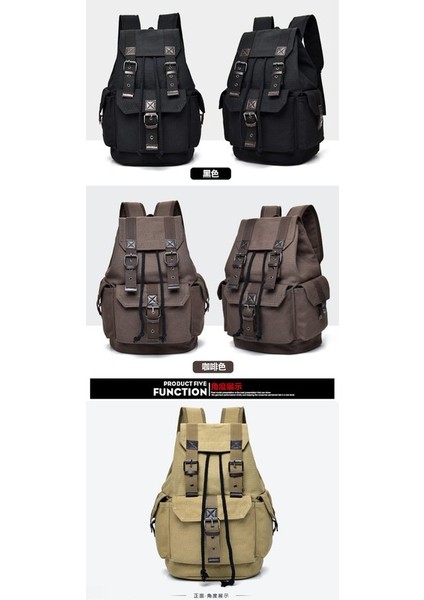 Yeni Uni Sırt Çantası Trendy Sokak Kanvas Okul Çantası Retro Rahat Seyahat Çantası Büyük Kapasiteli Trendy Serin Okul Çantası (Yurt Dışından) indirimleri