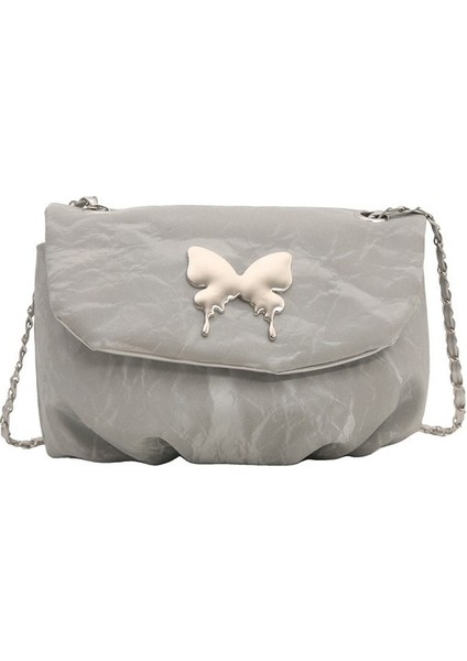 Kadınlar Için Crossbody Çanta Yüksek Kali Niş Moda Zincir Omuz Pilili Eyer Çantası (Yurt Dışından)