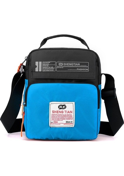 Yeni Erkek Basit Rahat ve Dayanıklı Omuz Çantası Büyük Kapasiteli Çok Cepli Oxford Kumaş Crossbody Çanta (Yurt Dışından)