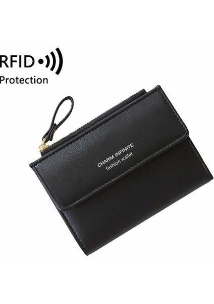 Kısa Cüzdan Rfıd Bayan Cüzdanı Çoklu Kart Yuvaları (Yurt Dışından)