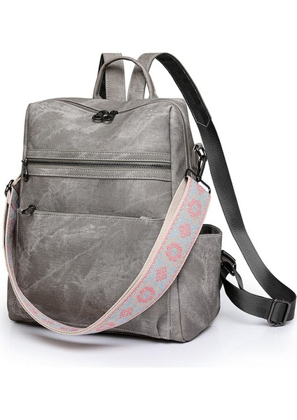 Kadın Sırt Çantası Hafif Kızlar Retro Sırt Çantası Büyük Kapasiteli Rahat Seyahat Çift Kullanımlı Omuz Çantası (Yurt Dışından)