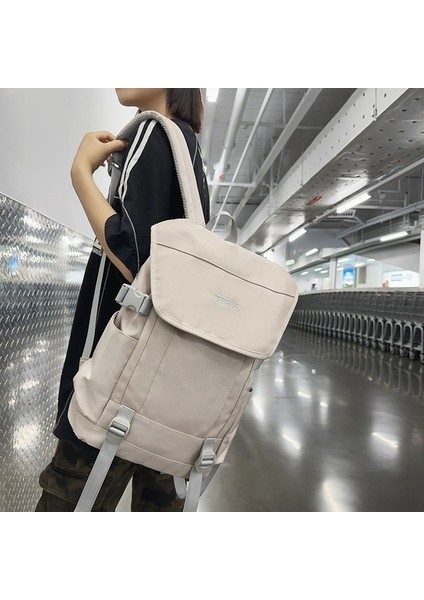 Flip Sırt Çantası Erkek Büyük Kapasiteli Kontrast Renkli Rahat Okul Çantası Üniversite Öğrencisi Serin Bilgisayar Sırt Çantası (Yurt Dışından)