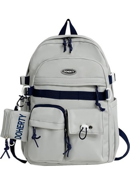 Öğrenci Okul Çantası Büyük Kapasiteli Sırt Çantası Kore Versiyonu Ortaokul Üniversite Öğrencisi Sırt Çantası (Yurt Dışından)