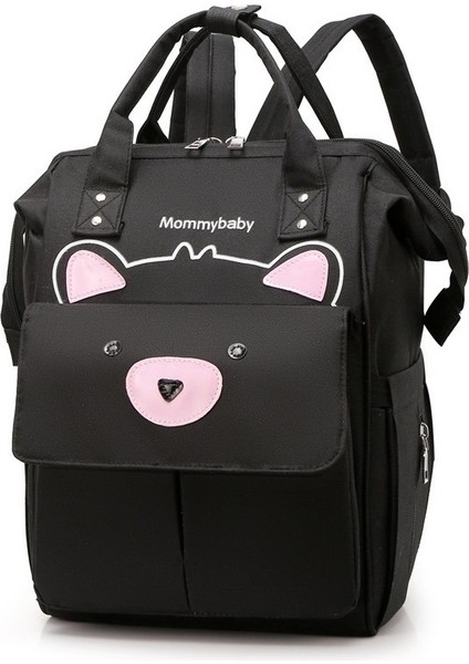 Yeni Çok Fonksiyonlu Büyük Kapasiteli Moda Anne Çantası Sevimli Ayı Anne ve Bebek Çantası Su Geçirmez Şişe Bebek Bezi Sırt Çantası (Yurt Dışından)