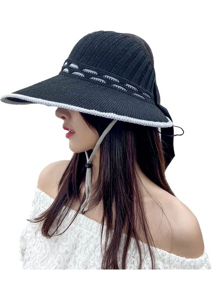 Kişiselleştirilmiş Hasır Şapka Yumuşak Hasır Geniş Kenarlı Güneş Şapkası (Yurt Dışından)