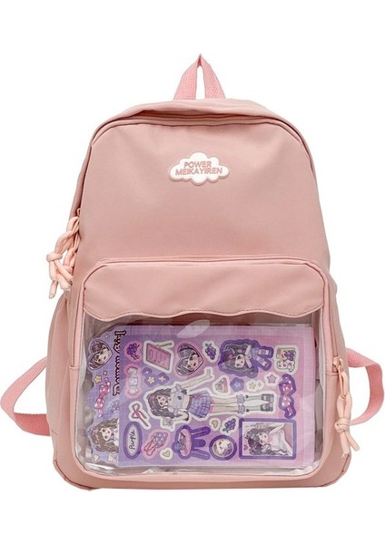 Jk Ağrılı Çanta Basit Vadi Bebek Çift Kullanımlı Sırt Çantası Japon Tarzı Ins Kız Şeffaf Sırt Çantası Yumuşak Kız Öğrenci Okul Çantası Bebek Çantası (Yurt Dışından)