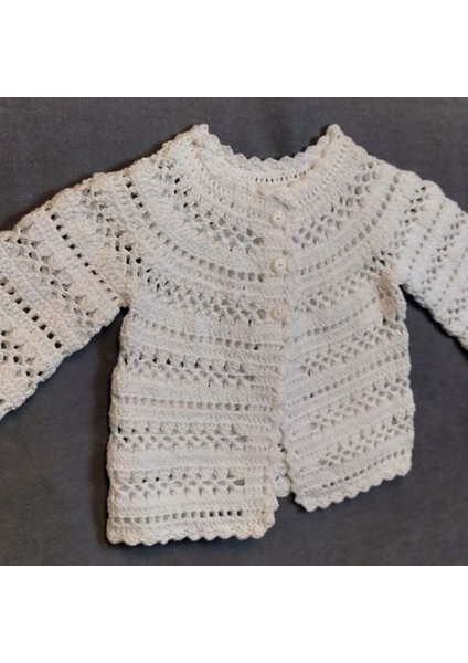 4701 El Örgüsü Koton Ip Kız Çocuk Beyaz Hırka- 0-6 Ay fiyatları