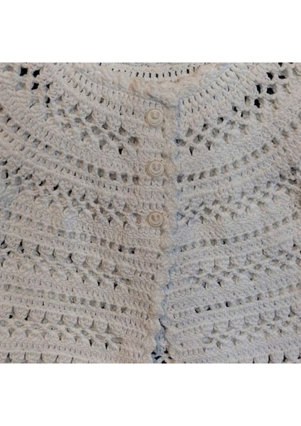 4701 El Örgüsü Koton Ip Kız Çocuk Beyaz Hırka- 0-6 Ay fırsatları