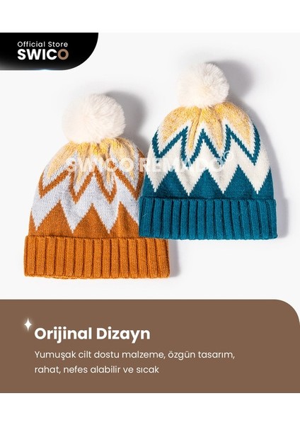 Kadın Kışlık Şapka - Yeşil/beyaz (Yurt Dışından) modelleri