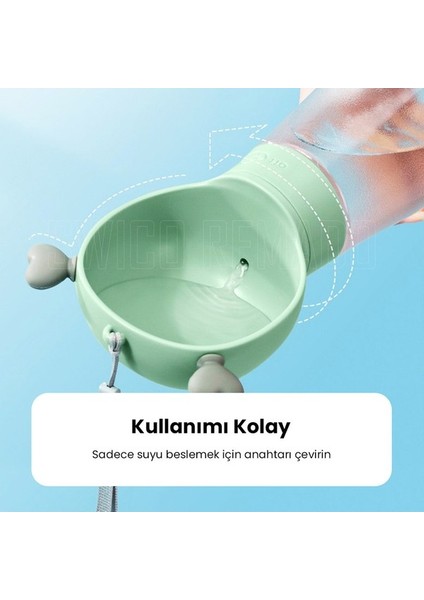 Portatif Köpek Su Şişesi 600 ml - Pembe (Yurt Dışından)