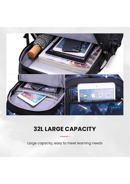 Çok Bölmeli Büyük Kapasiteli Sırt Çantası - Siyah/mavi (Yurt Dışından) modelleri