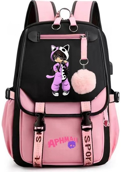 Gündelik Erkekler ve Kadınlar Aphmau Ortaokul Öğrencileri Okul Çantası Trend Bilgisayar Sırt Çantası (Yurt Dışından)