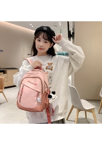 Öğrenci Rahat Sırt Çantası Hafif Küçük Sırt Çantası Kızlar Basit Çok Yönlü Büyük Kapasiteli Okul Çantası (Yurt Dışından)