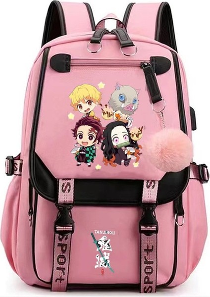 Ghost Slayer: Blade Pattern Yeni Sırt Çantası Erkek Basit Bilgisayar Çantası Eğlence Seyahati Sırt Çantası Öğrenci Okul Çantası (Yurt Dışından)