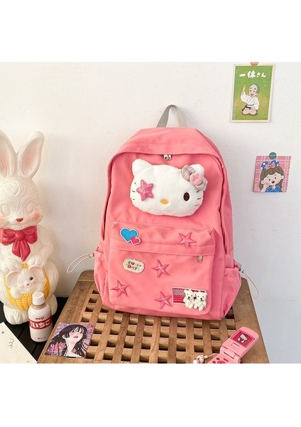 Sevimli Çocuksu Hello Kitty Kedi Sırt Çantası Öğrenci Okul Çantası (Yurt Dışından)