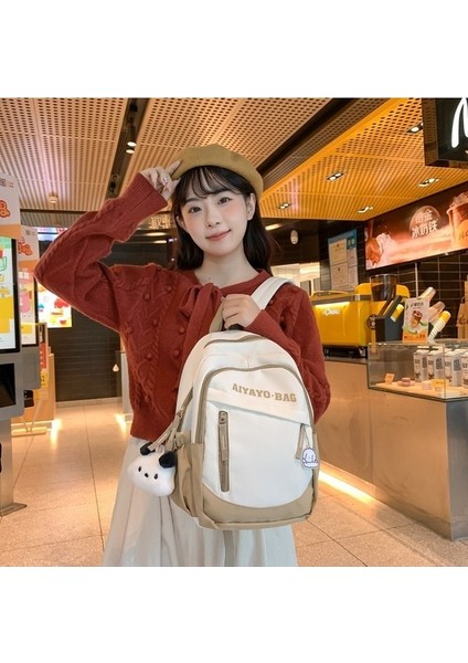 Öğrenci Rahat Sırt Çantası Hafif Küçük Sırt Çantası Kızlar Basit Çok Yönlü Büyük Kapasiteli Okul Çantası (Yurt Dışından)