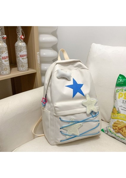 Naylon Yıldız Kayış Okul Çantası Kadın Üniversite Öğrencisi Büyük Kapasiteli Rahat Çok Yönlü Trendy Sırt Çantası Sırt Çantası (Yurt Dışından) fiyatları