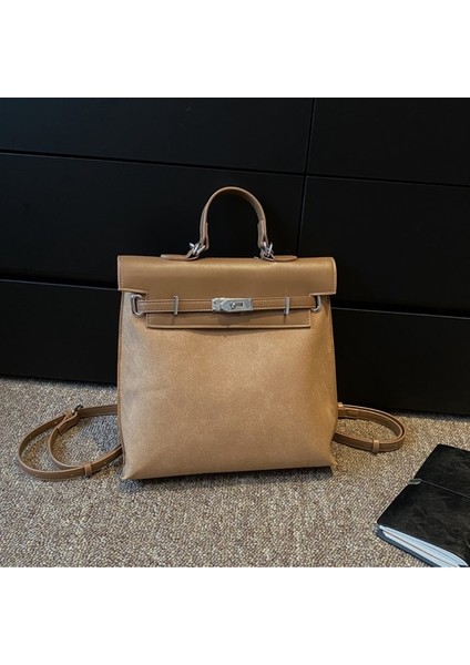 Eklenmiş Buzlu Kadın Sırt Çantası Retro Yüksek Kali Sırt Çantası Banliyö Çantası Crossbody Çanta Kadın Çantası (Yurt Dışından)