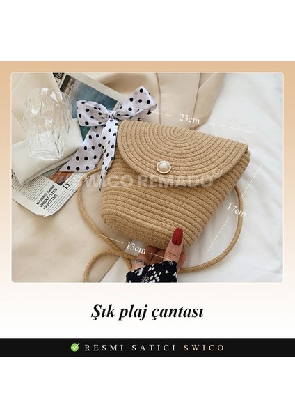 Yaz Plaj Çantası Pamuklu Dokuma Omuz Çantası (Yurt Dışından) modelleri