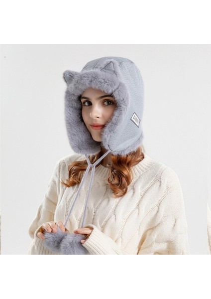 Kadın Kış Peluş Şapka - Siyah (Yurt Dışından)