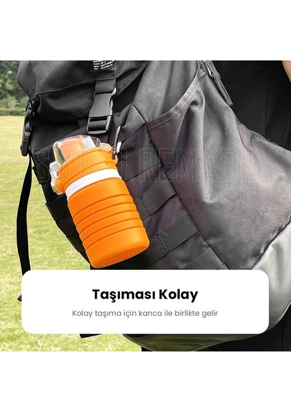 Katlanabilir Doğa Sporları Su Şişesi - Turuncu (Yurt Dışından)