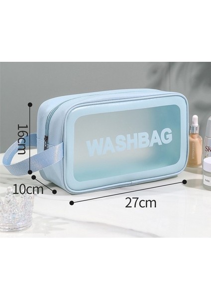 Pu Buzlu Kozmetik Çantası, Taşınabilir Saklama Çantası, Banyo ve Yüzme Çantası, Büyük Kapasiteli Makyaj Çantası, Seyahat Kozmetik Plaj Çantası (Yurt Dışından)