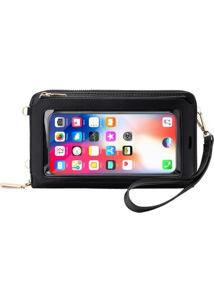 Dokunmatik Ekranlı Cep Telefonu Çantası Kadın Çapraz Vücut Uzun Cüzdan (Yurt Dışından)